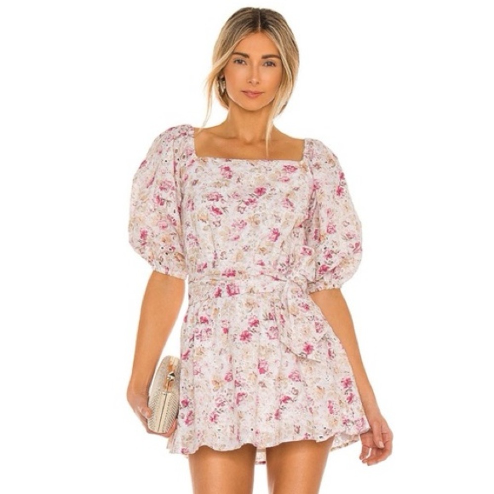 Minkpink Cecile Off Shoulder Mini Pink Floral‎ Dress Size L